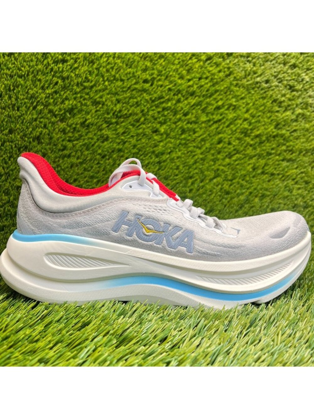 Hoka One One Bondi 9 Womens Size 8.5 Gray Blue Athletic Running Shoes Sneakers